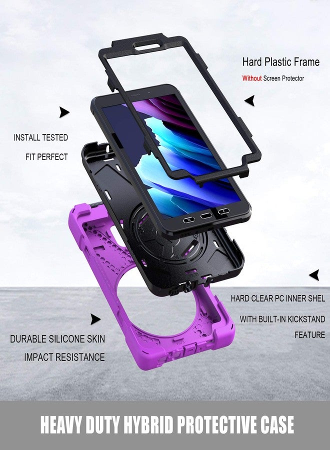 Rantice Samsung Galaxy Tab Active3/Active5 8.0 Case, with 360 Stand, Handle Hand Strap & Shoulder Strap for Samsung Galaxy Tab Active5 8" 2024, Active3 8" 2020 SM-X300/X307/T570/T577 (Purple) - Image 2